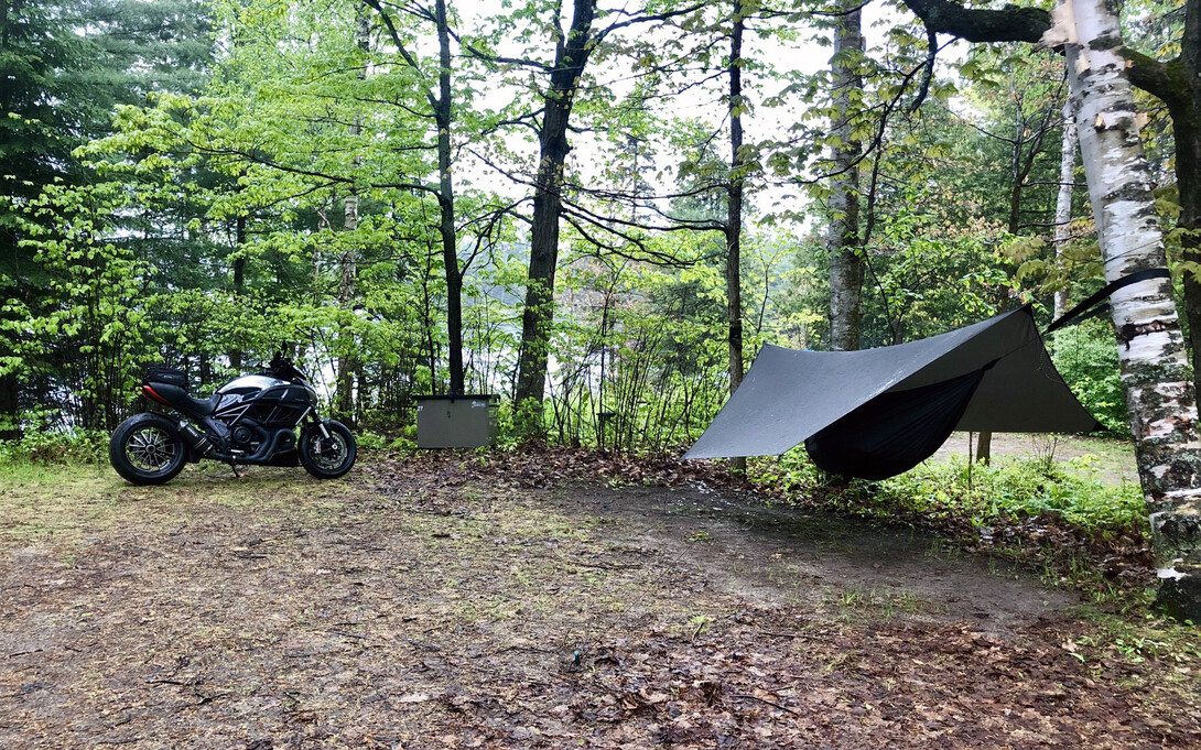 Motorcycle on sale hammock camping